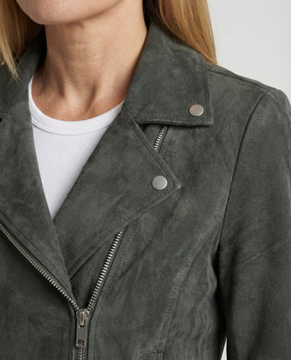 Veste Cuir Femme | Motard Souple, Suédine Marron