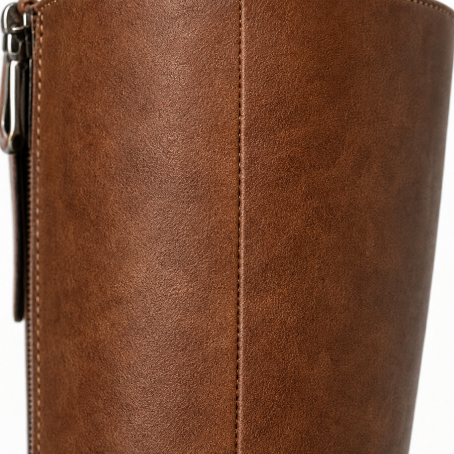 Valentina | Femme Bottes Cuissardes Talon Bloc Enfiler Tige Large