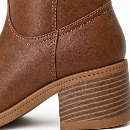 Valentina | Femme Bottes Cuissardes Talon Bloc Enfiler Tige Large
