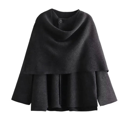 Veste cardigan femme col drapé asymétrique coupe ample