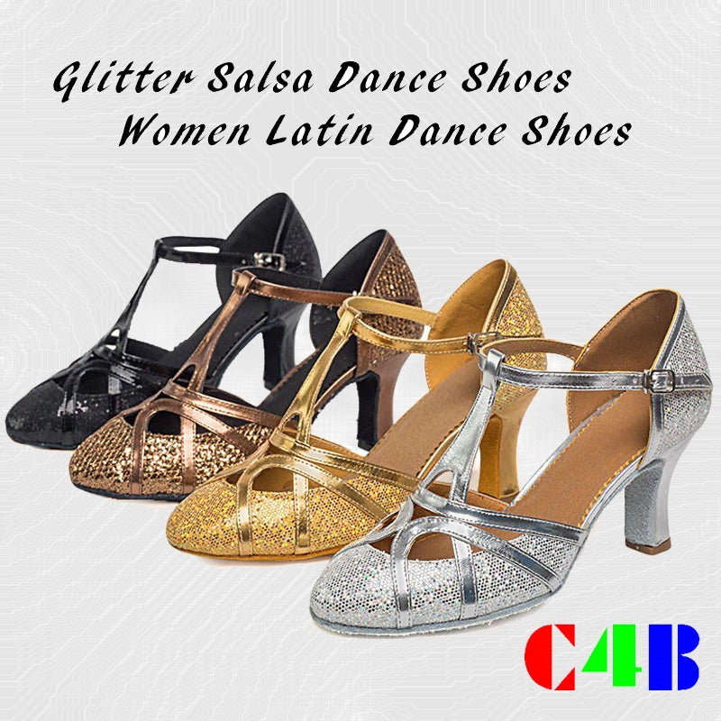Chaussures de danse latine femme | Talon 7cm, Paillettes | Salsa Tango