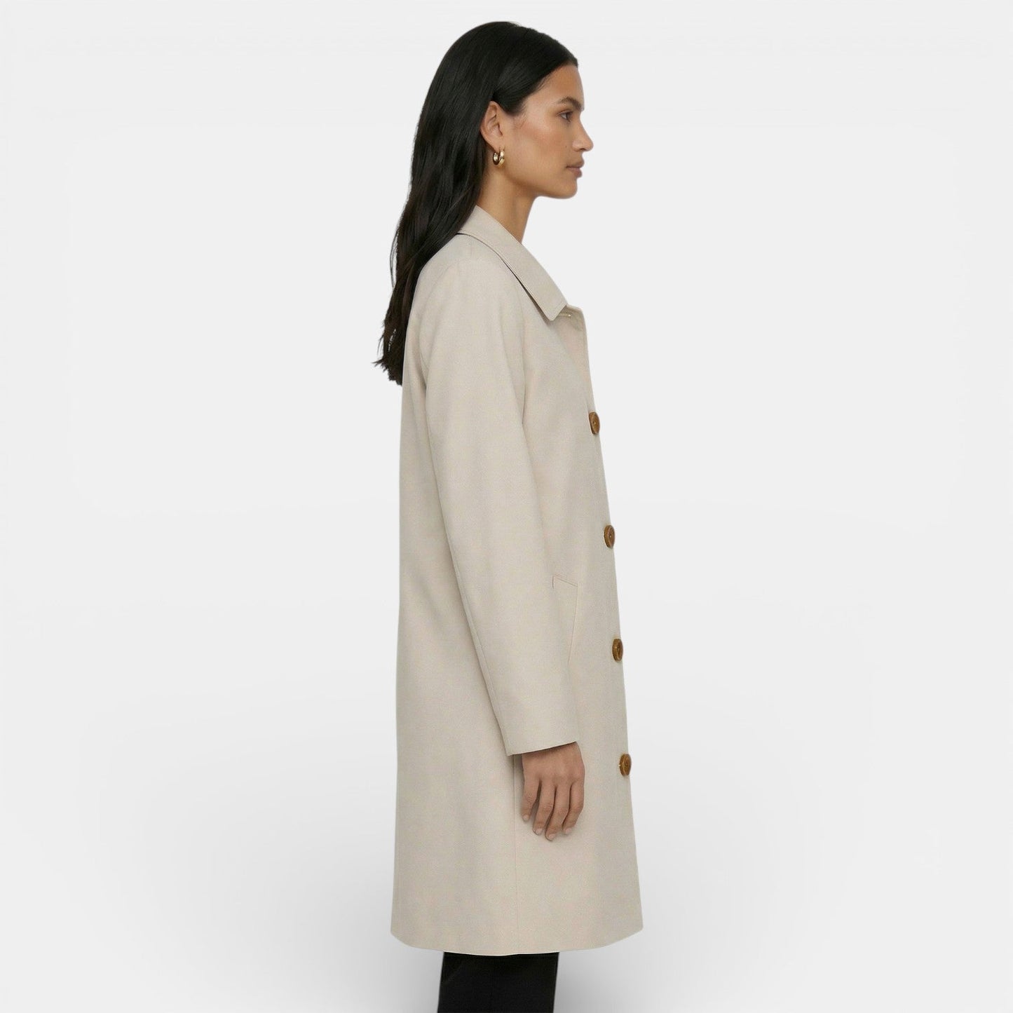 Gabardine Femme Midi | Trench Coat Entretemps Élégant