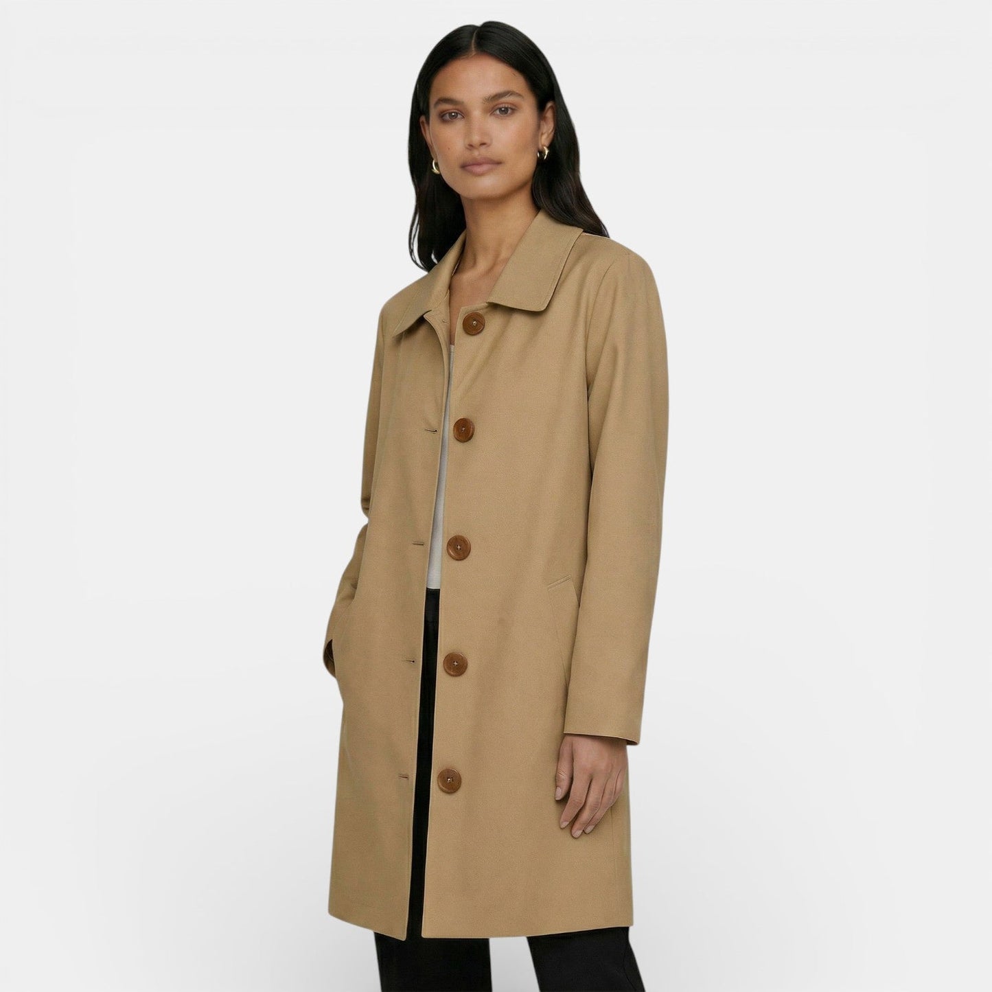 Gabardine Femme Midi | Trench Coat Entretemps Élégant