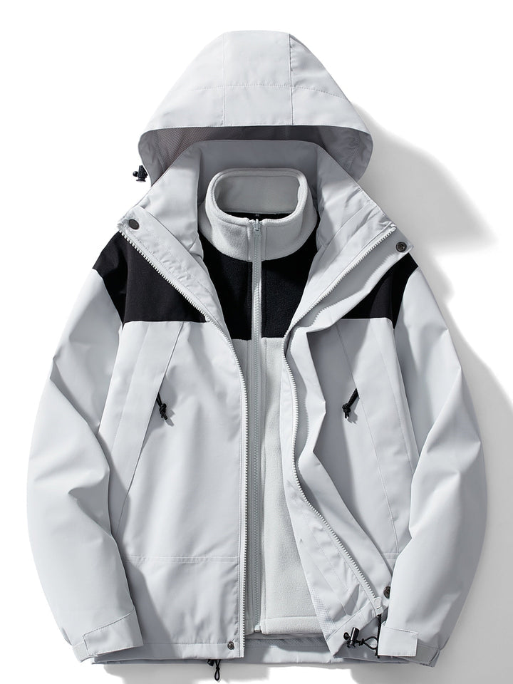 Veste Randonnée 3 en 1 Imperméable Coupe-Vent