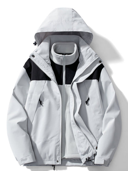 Veste Randonnée 3 en 1 Imperméable Coupe-Vent