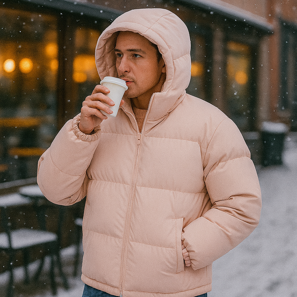 Veste de ski d'hiver pour homme Donsjas avec capuche Regular Fit