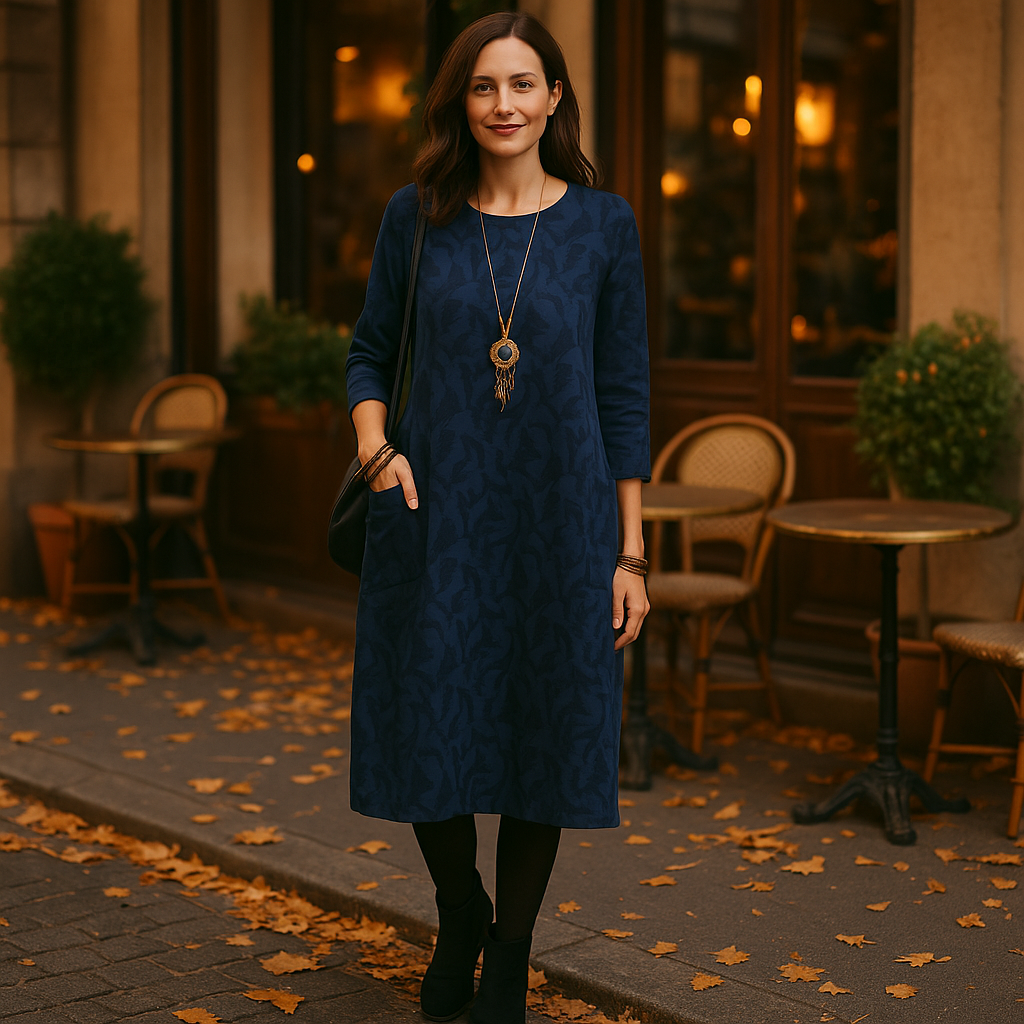 Parisfemme - Robe imprimée - Manches longues - Poches pratiques