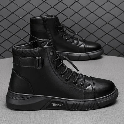 Bottes en cuir noir | Homme, imperméable, usage polyvalent