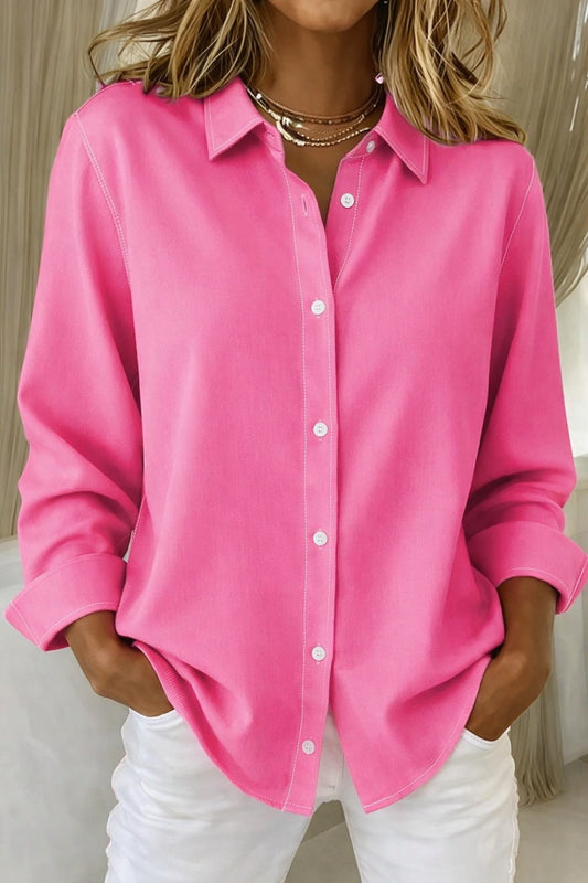 Chemise pour femme | Chemise surdimensionnée à manches longues avec col classique