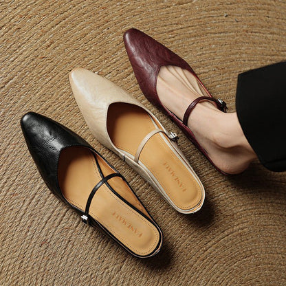 Chaussures Mary Jane pour femmes | Bout pointu, Cuir, Semelle plate
