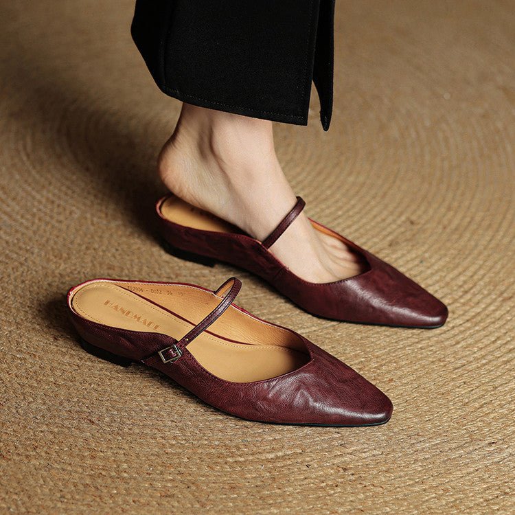 Chaussures Mary Jane pour femmes | Bout pointu, Cuir, Semelle plate