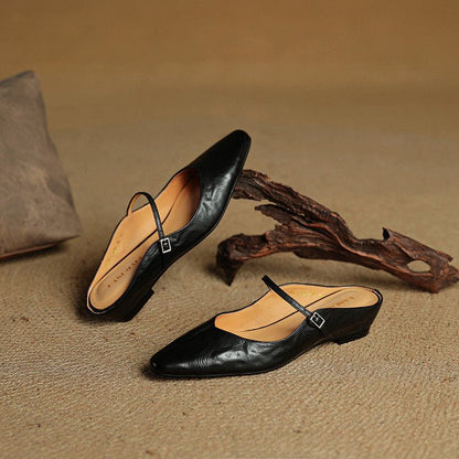 Chaussures Mary Jane pour femmes | Bout pointu, Cuir, Semelle plate