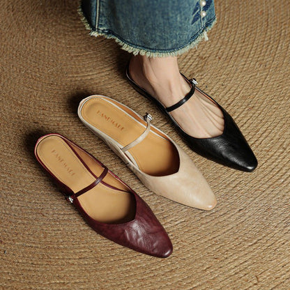 Chaussures Mary Jane pour femmes | Bout pointu, Cuir, Semelle plate