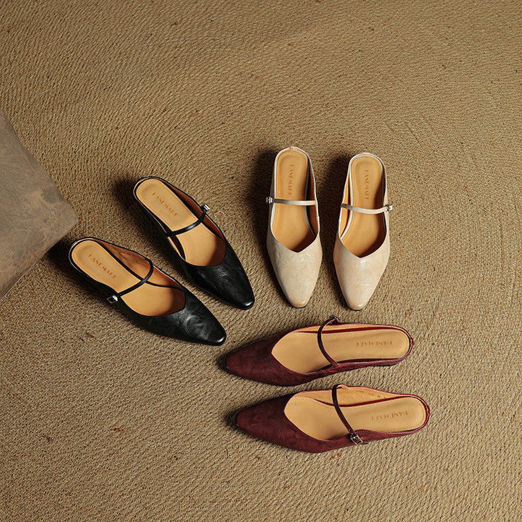 Chaussures Mary Jane pour femmes | Bout pointu, Cuir, Semelle plate