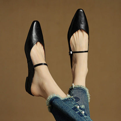 Chaussures Mary Jane pour femmes | Bout pointu, Cuir, Semelle plate