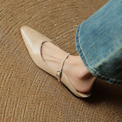 Chaussures Mary Jane pour femmes | Bout pointu, Cuir, Semelle plate