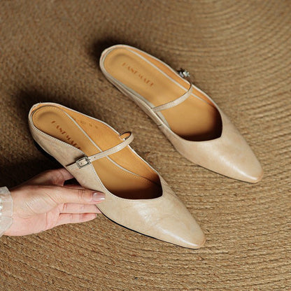 Chaussures Mary Jane pour femmes | Bout pointu, Cuir, Semelle plate