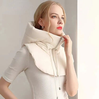 Écharpe à capuche zippée femme hiver taille unique disponible en plusieurs coloris