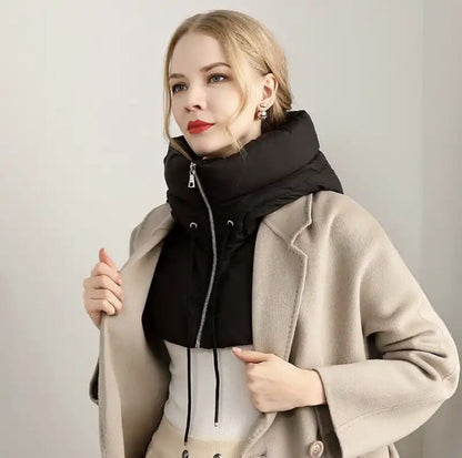 Écharpe à capuche zippée femme hiver taille unique disponible en plusieurs coloris