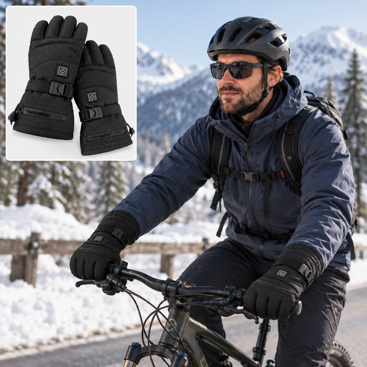 Gants chauffants batterie rechargeable tactiles avec 3 niveaux de chaleur