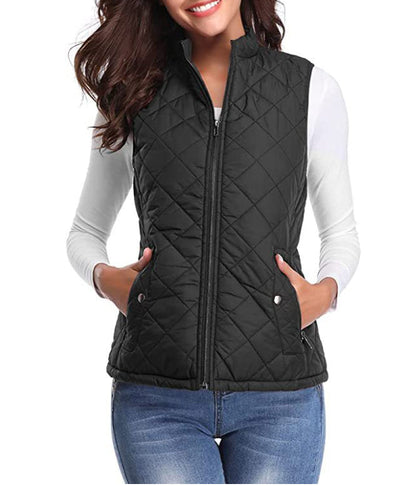 Gilet matelassé zippé femme col montant stretch coupe flatteuse