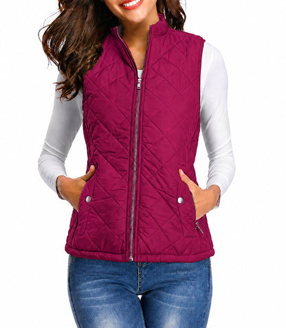 Gilet matelassé zippé femme col montant stretch coupe flatteuse