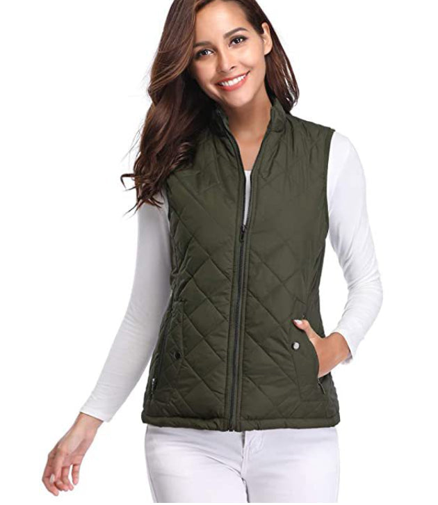 Gilet matelassé zippé femme col montant stretch coupe flatteuse