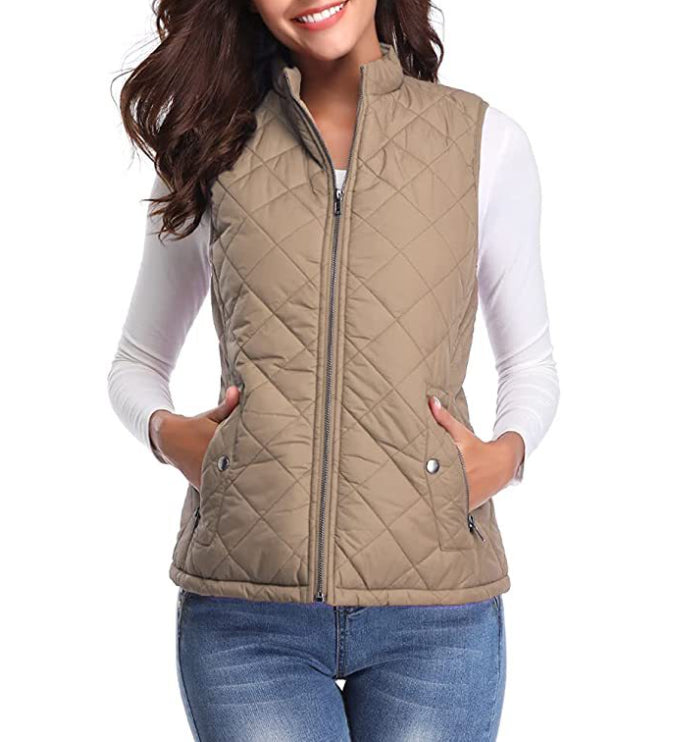 Gilet matelassé zippé femme col montant stretch coupe flatteuse