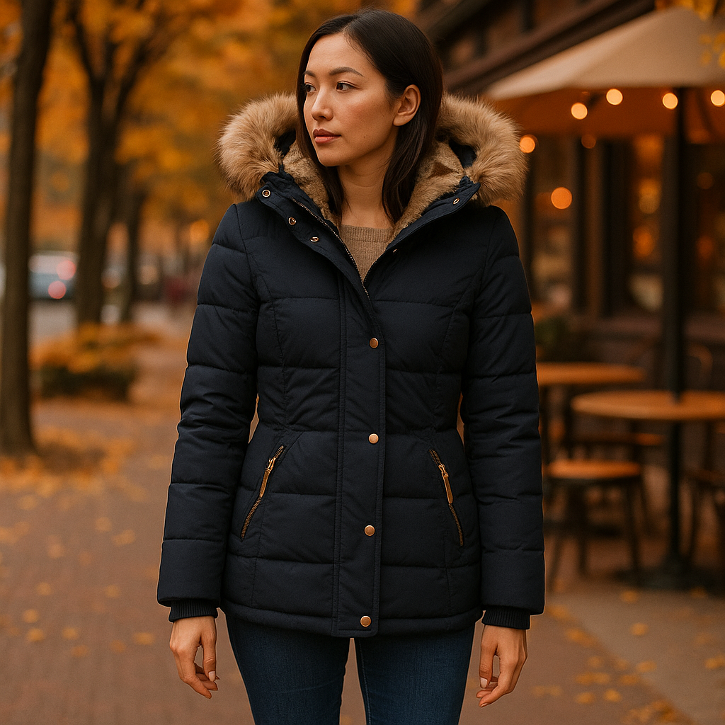 Parisfemme Wolff - Veste d'hiver femme - chaude - fourrure - doublée