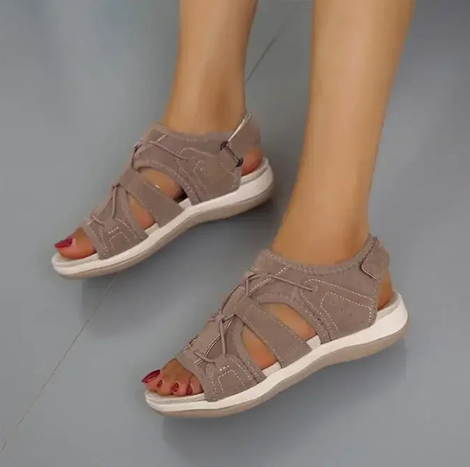 Sandales Confort Femme | Semelle Orthopédique, Fermeture Ajustable | Été