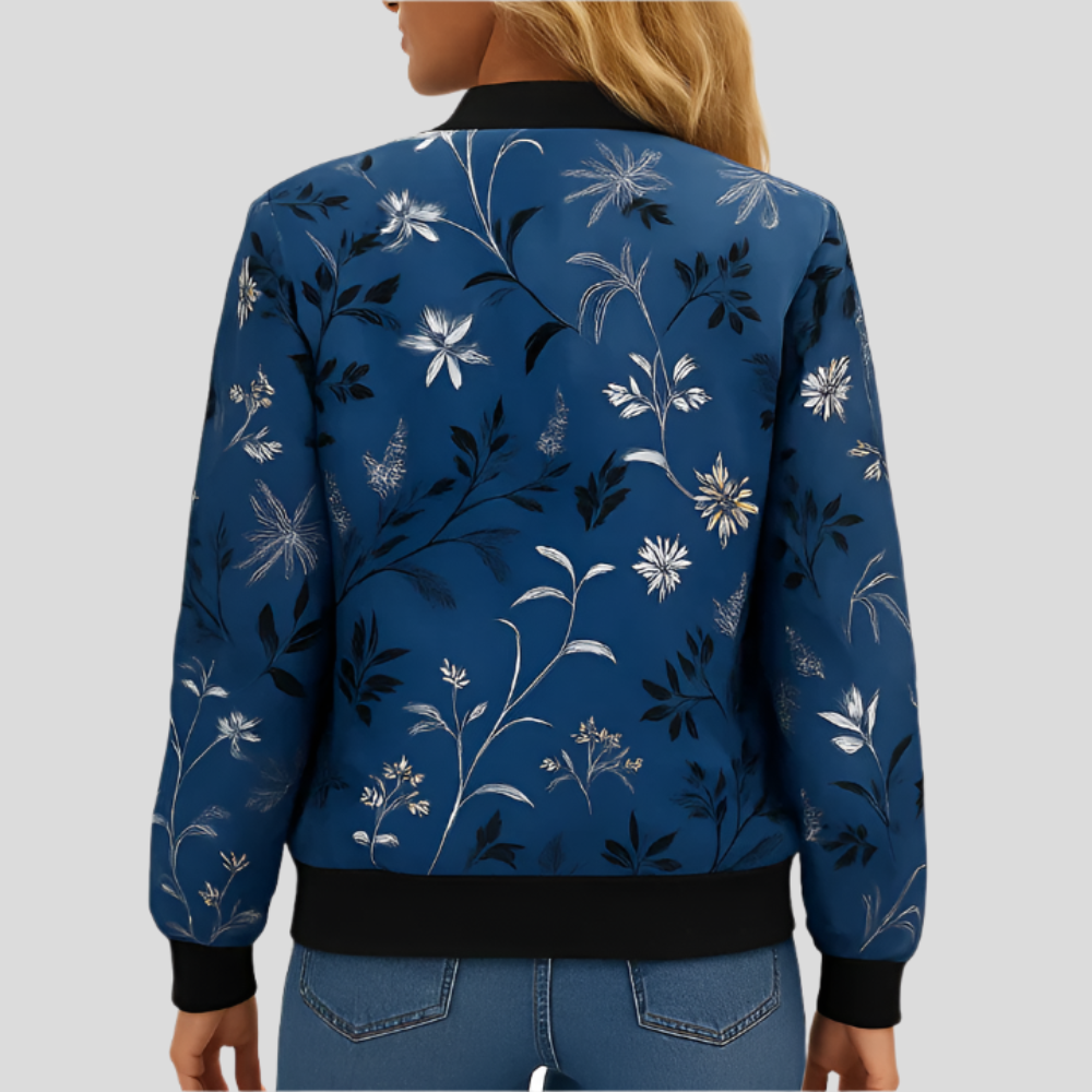 Veste Pilote Fleuri Clotilde – Veste Femme Légère avec Imprimé