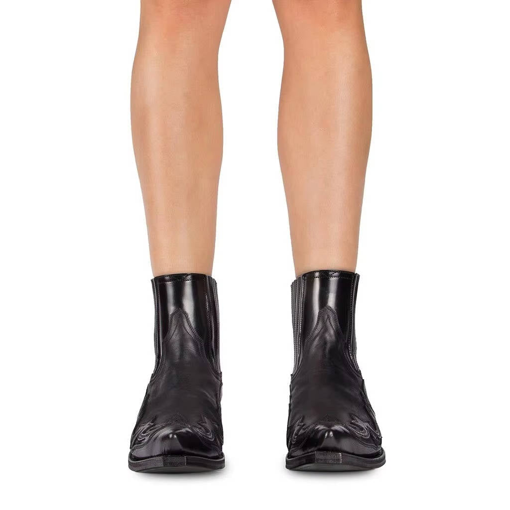 Bottes Cowgirl Pointues | Cuir PU, Talon Ankle | Femme