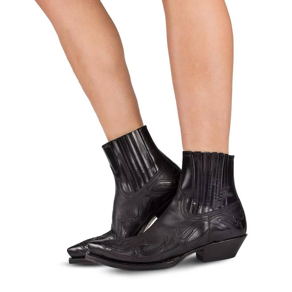 Bottes Cowgirl Pointues | Cuir PU, Talon Ankle | Femme