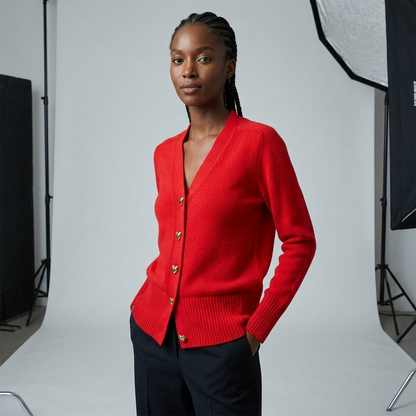 Gilet Femme | Encolure V, Boutons, Manches Longues