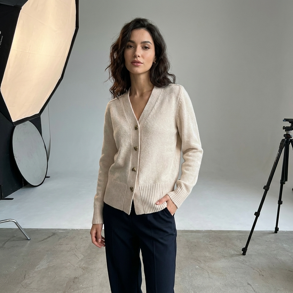 Gilet Femme | Encolure V, Boutons, Manches Longues
