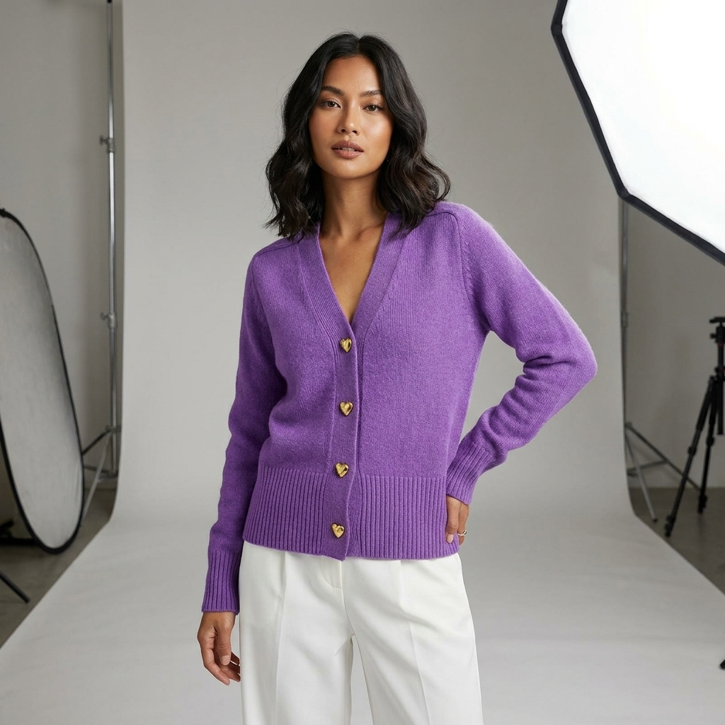 Gilet Femme | Encolure V, Boutons, Manches Longues