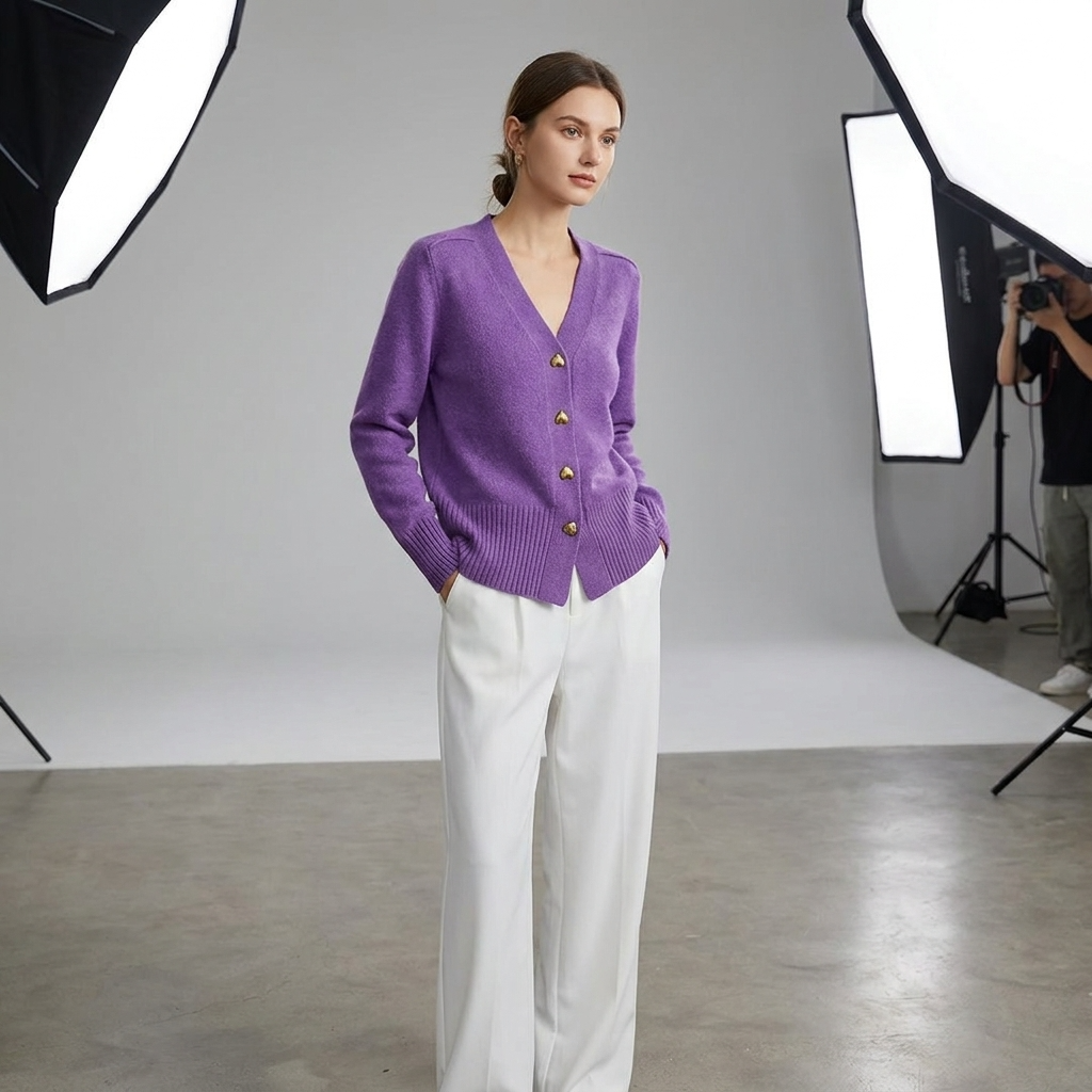 Gilet Femme | Encolure V, Boutons, Manches Longues