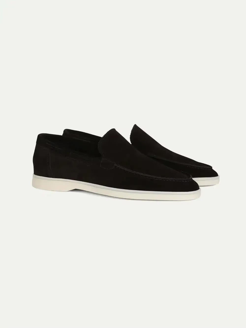 Mocassins homme daim yacht slip-on coutures main semelle antidérapante