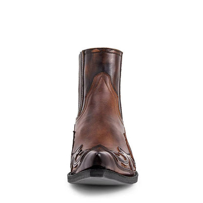 Bottes Cowgirl Pointues | Cuir PU, Talon Ankle | Femme