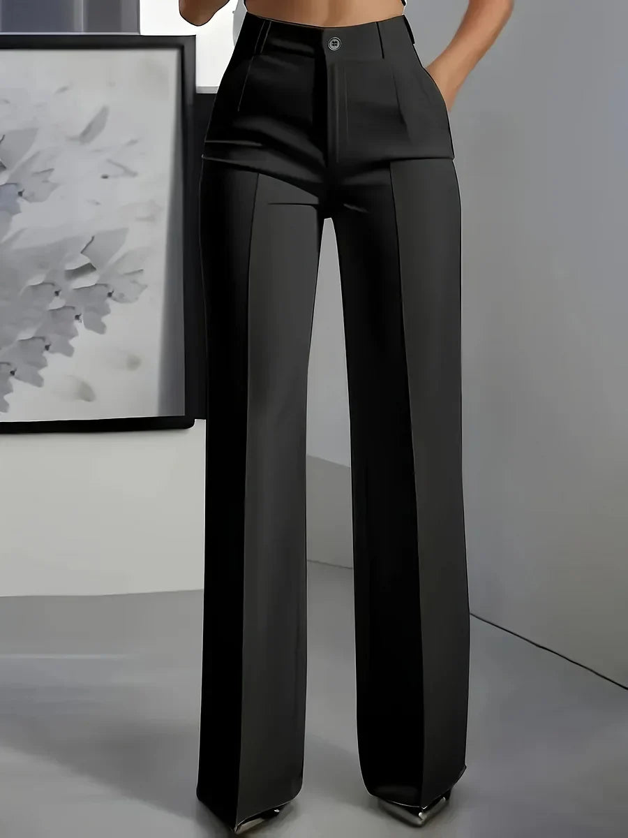 Pantalon Taille Haute | Stretch Confortable, Coupe Élégante