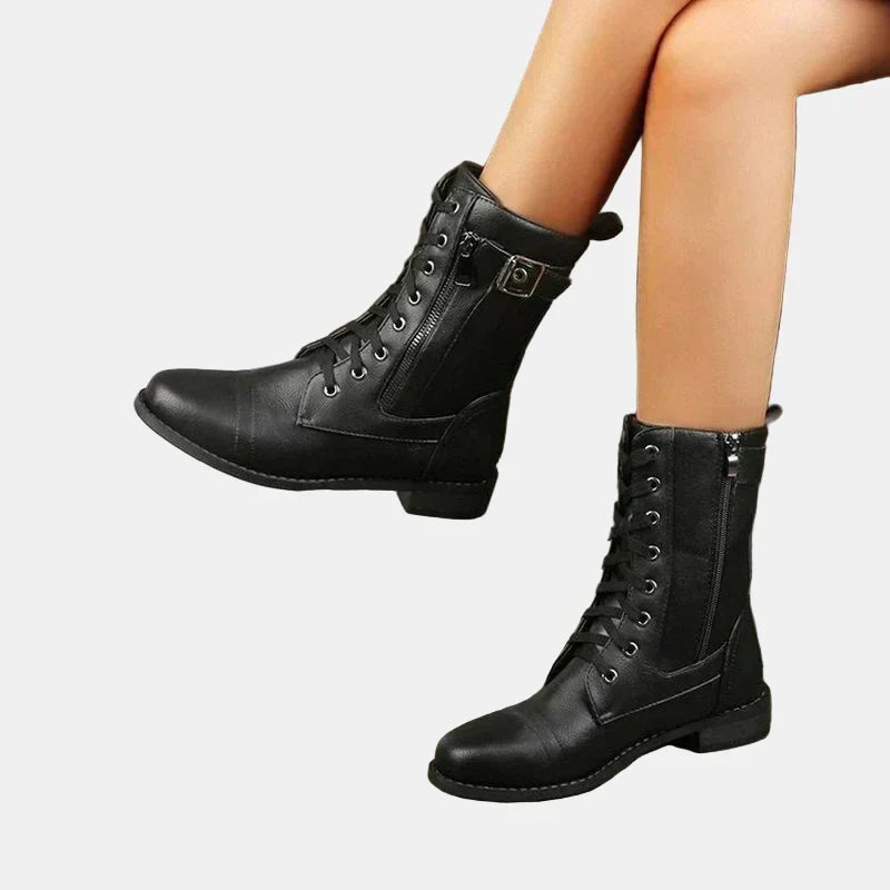 Femmes Bottines Bout Rond Semelle Rembourrée