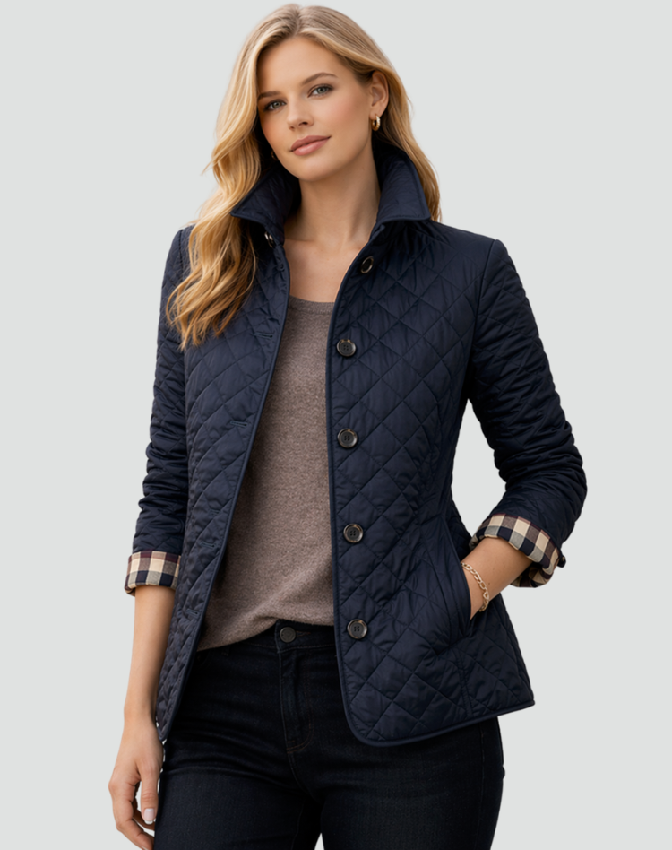 Veste matelassée femme col et boutons coupe régulière mi-saison