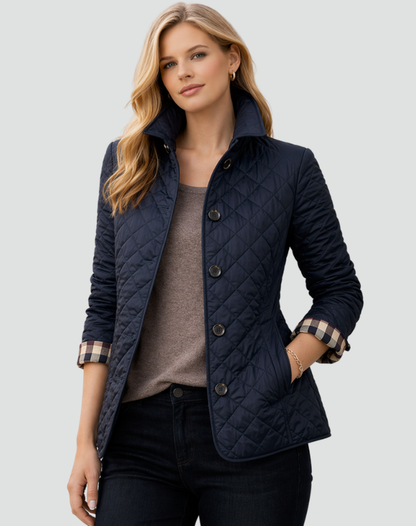 Veste matelassée femme col et boutons coupe régulière mi-saison