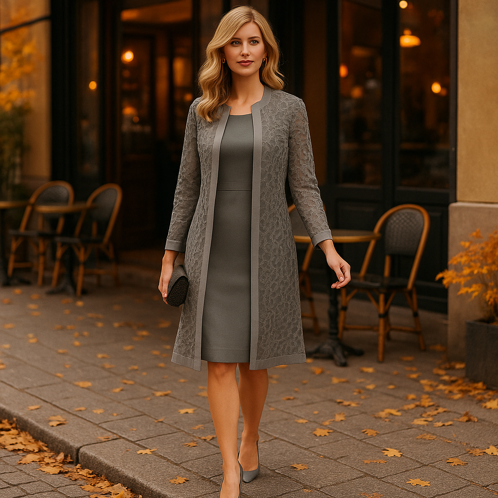 Parisfemme - Robe Deux-Pièces - Dentelle Délicate - Élégante Femme