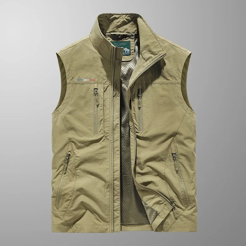 Gilet Homme | Coupe-vent Légère | Col Montant, Poches Pratiques