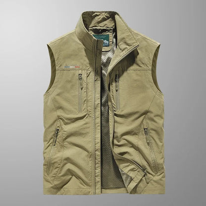 Gilet Homme | Coupe-vent Légère | Col Montant, Poches Pratiques