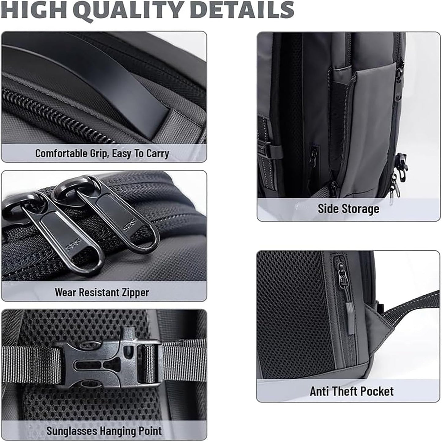 Sac à dos de voyage | Extensible, serrure TSA | Étanche, compartiment humide et sec