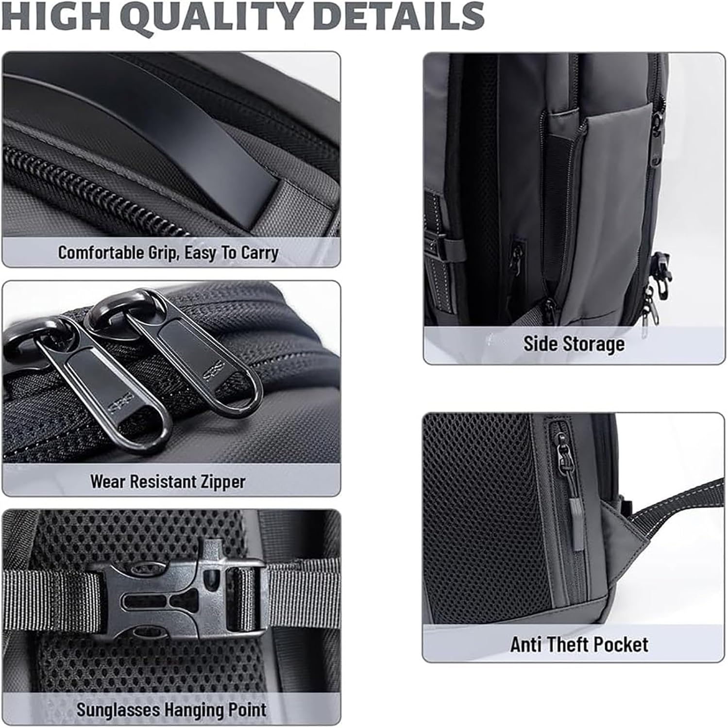Sac à dos de voyage | Extensible, serrure TSA | Étanche, compartiment humide et sec