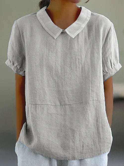 Adele - Coton blouse d'été femme - Manches courtes-Chemisier-PARIS FEMME