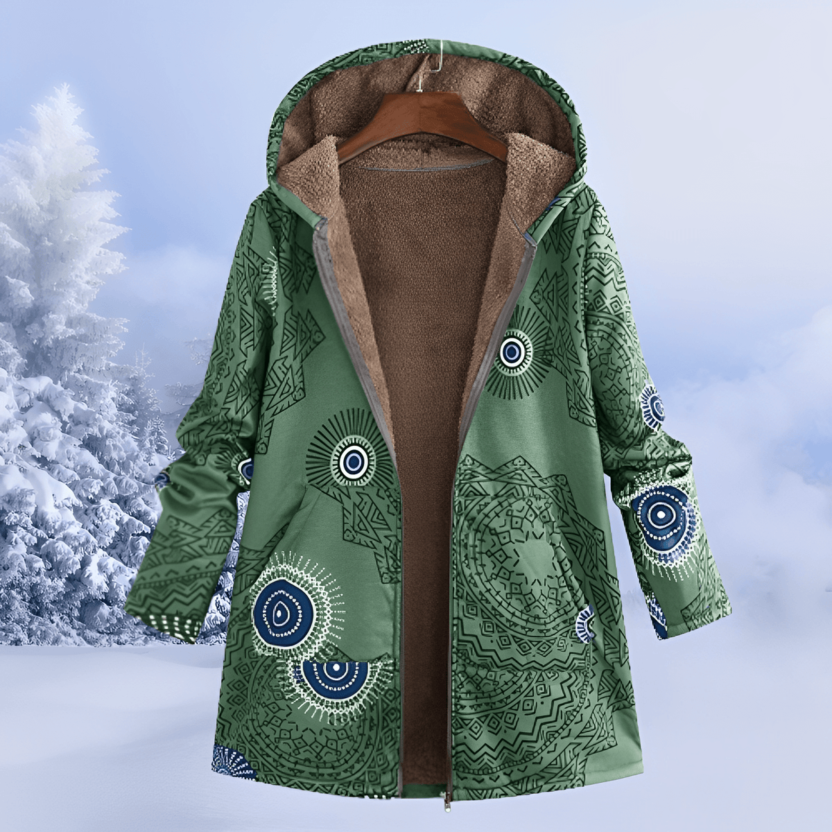 Honor | Femme Parka Longline Imprimé Floral à Capuche